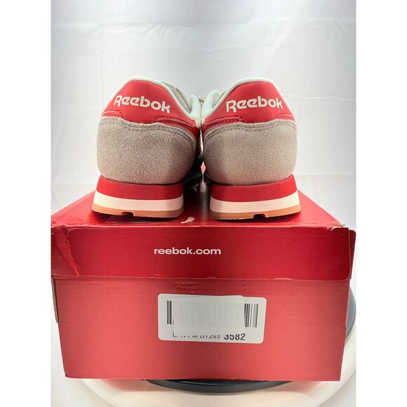 Reebok Classic Leather Size 6 Youth Womens 7.5 White Red Running Shoes Retro - Picture 6 of 9